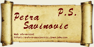Petra Savinović vizit kartica